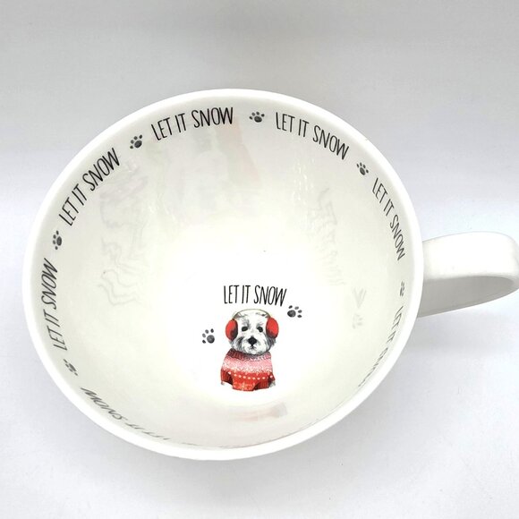 Portobello Dogs in Sweaters "Let it Snow" Multicolor Bone China Tea Coffee Mug - Picture 6 of 8